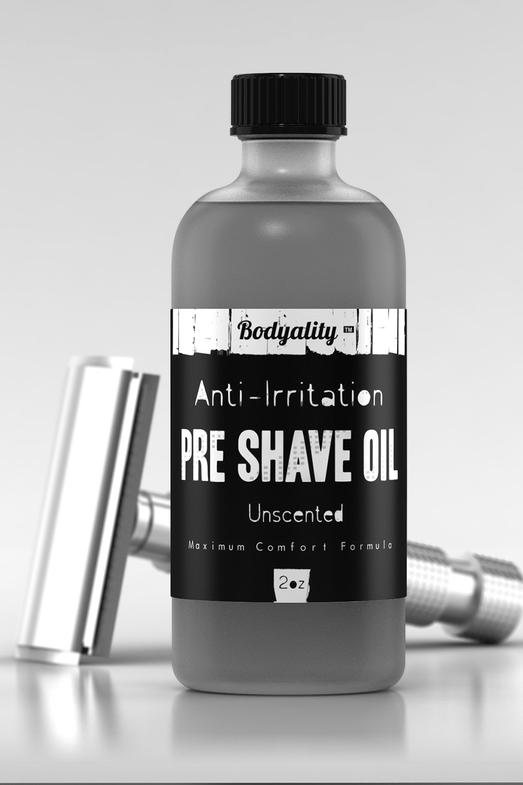 Pre Shave Oil, Label design and 3D modelling and rendering for Amazon presentation